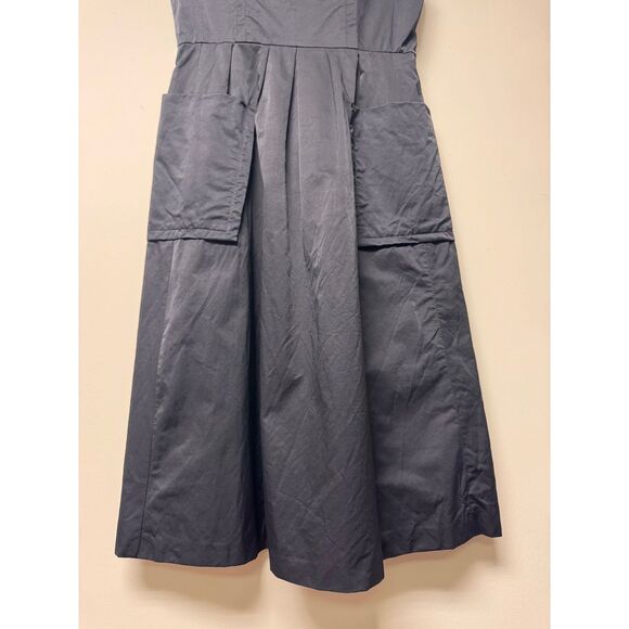 TRACY REESE Scalloped Neckline Double V Sleeveless Dress, Black, Sz 6 - Picture 5 of 13